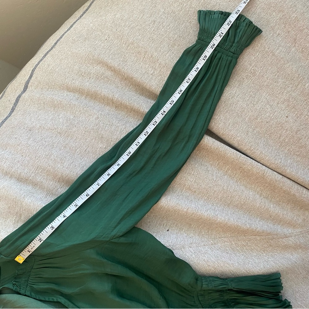 PHILOSOPHY Ruched Emerald Green V Neck Blouse - Picture 5 of 10